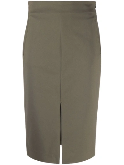 Shop Lorena Antoniazzi High-waist Midi Skirt In Grün