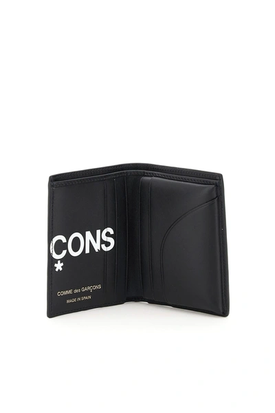 Shop Comme Des Garçons Small Bifold Wallet With Huge Logo In Black