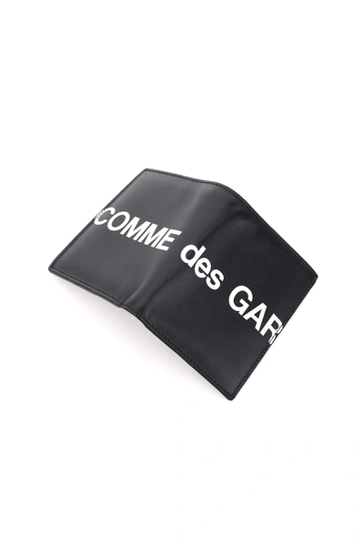 Shop Comme Des Garçons Small Bifold Wallet With Huge Logo In Black