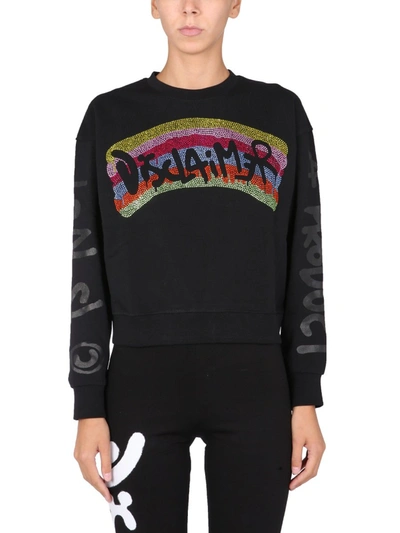 Shop Disclaimer Crew Neck Sweatshirt In Black