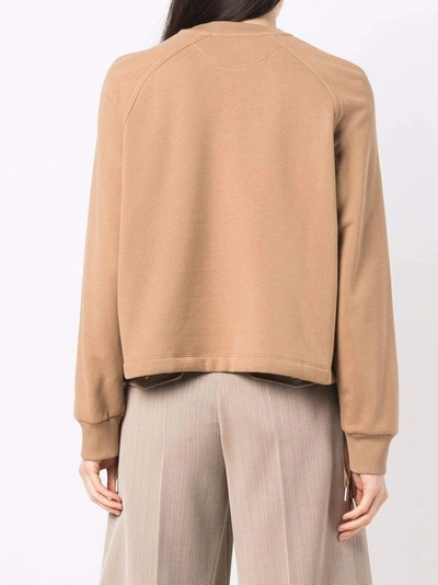 Fendi Logo-embroidered Sweatshirt In Beige