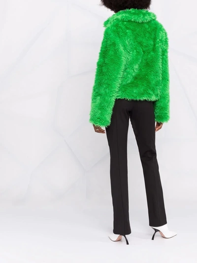 Msgm Zip-up Faux-fur Jacket In Green | ModeSens