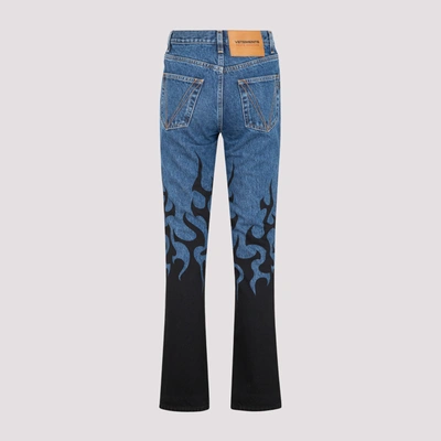 Shop Vetements Flame-print Straight-leg Jeans In Blue