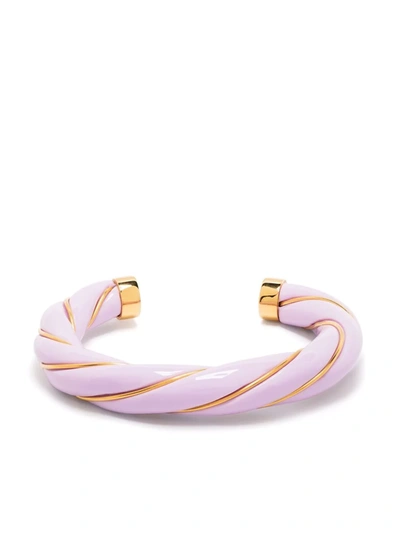 Aurelie Bidermann Diana' Gold Plated Twisted Bakelite Bracelet In Gold