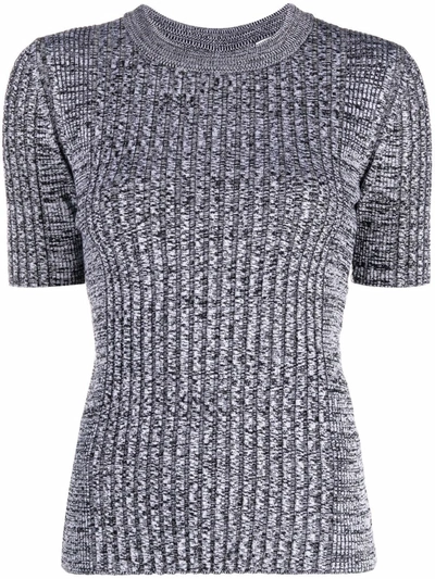 Shop Rabanne Ribbed-knit T-shirt In Schwarz