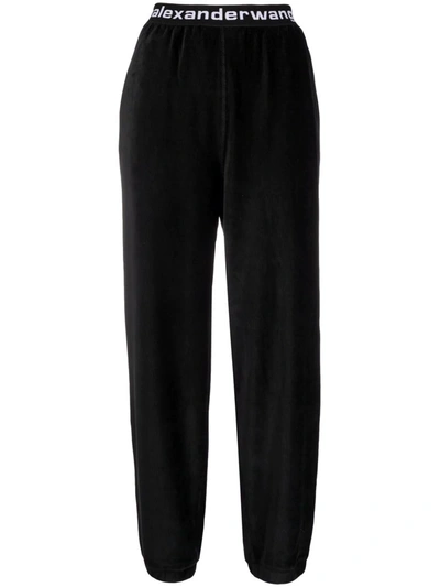 Alexander Wang T Alexanderwang.t Stretch Corduroy Logo Jogger Pants In Schwarz