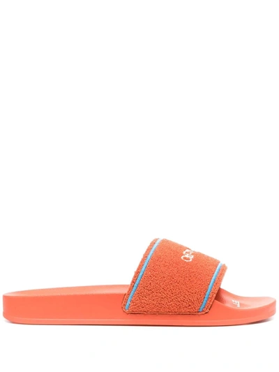 Off-white Orange Towel Logo Slides In Orange
