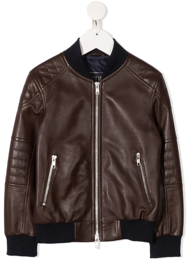 Shop Brunello Cucinelli Quilted-panel Bomber Jacket In Brown