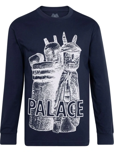 Shop Palace Winz Long-sleeve T-shirt In Blue