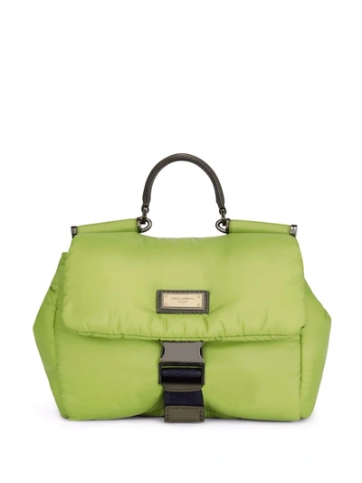 Shop Dolce & Gabbana Sicily Padded Messenger Bag In Green