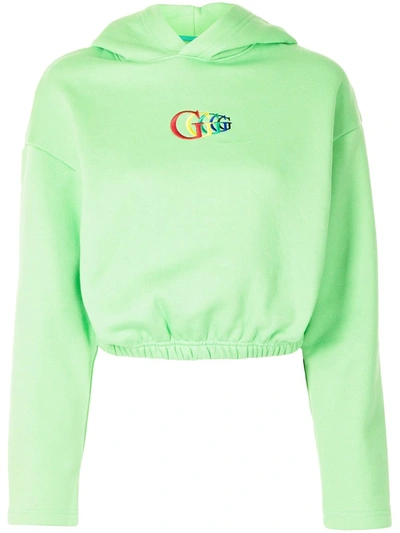 Goodboy Logo-embroidered Cropped Hoodie In Green