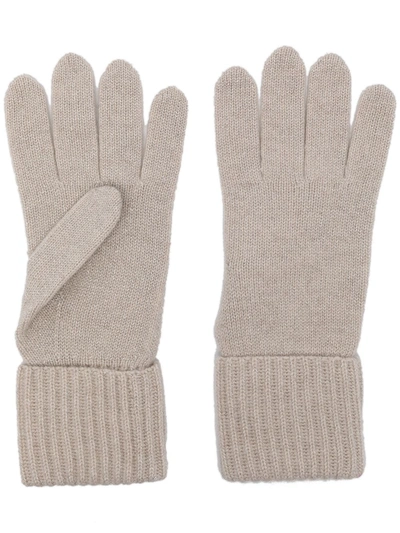 Shop N•peal Ribbed Knit Cashmere-blend Gloves In White