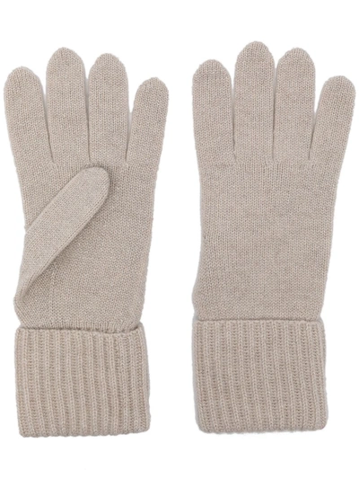 N•peal Ribbed Knit Cashmere-blend Gloves In White