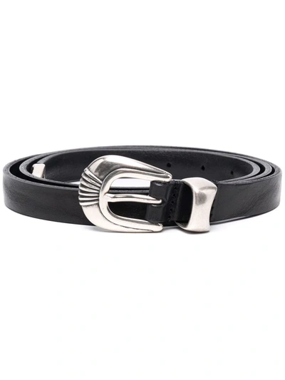 Shop Tagliatore Embellished-buckle Leather Belt In Black