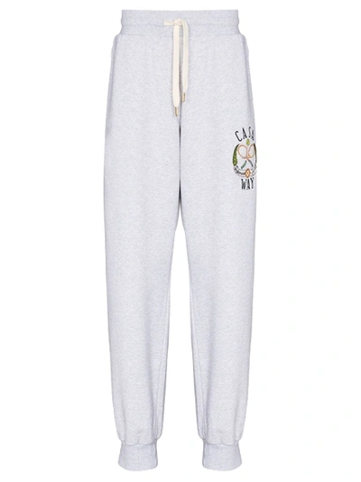 Shop Casablanca Embroidered Sweatpant Grey Marl Tennis Club