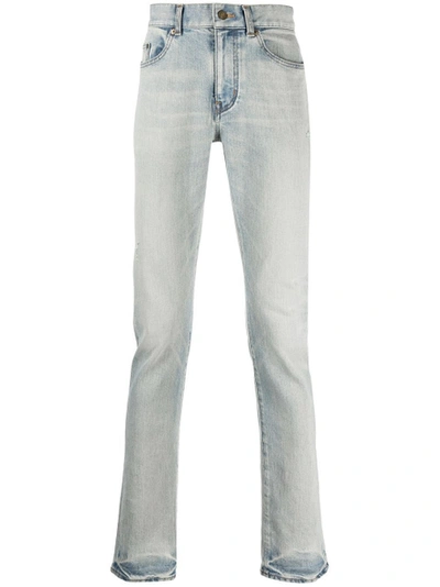 Shop Saint Laurent Skinny Five Pocket Low Jeans Light Fall Blue