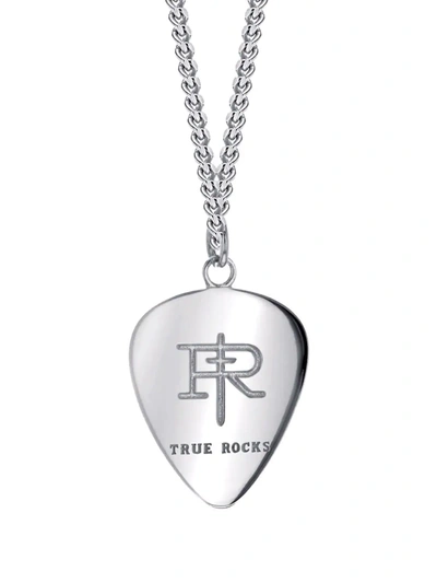 Shop True Rocks Mini Plectrum Necklace In Silber