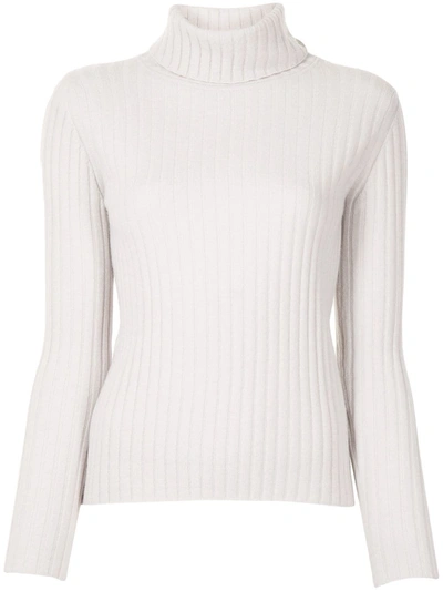Shop N•peal Ribbed-knit Organic-cashmere Jumper In Grau