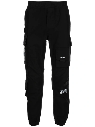 Aape By A Bathing Ape Logo-patch Cargo Track Pants In Schwarz