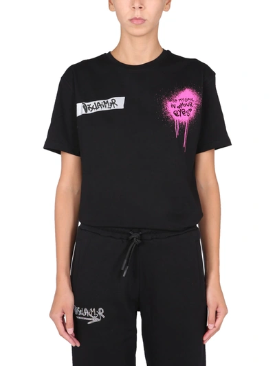 Shop Disclaimer T-shirt With Logo Print In Black
