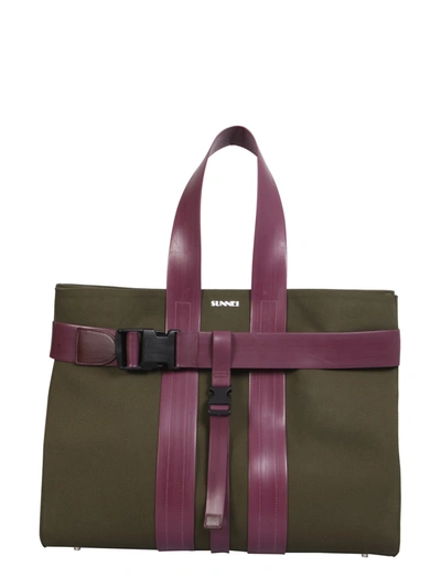 Shop Sunnei X Eleonora Bonucci Parallelepiped Messanger Bag In Green