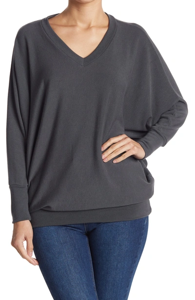 Shop Go Couture Dolman Sleeve Tunic Sweater In Dark Green