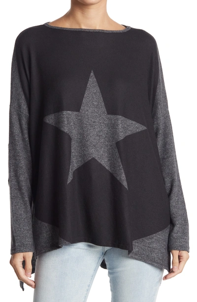 Shop Go Couture Colorblock Top In Charcoal Print 1