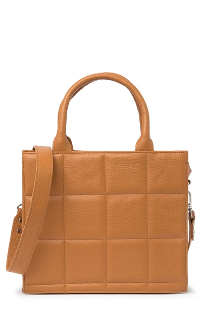 Shop Sofia Cardoni Quilted Leather Tote In Cognac