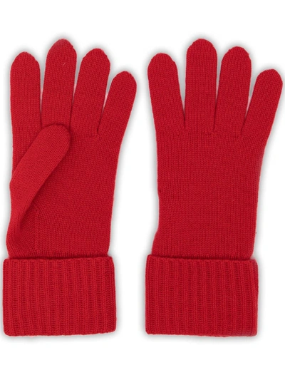 Shop N•peal Rib-knit Gloves In 红色