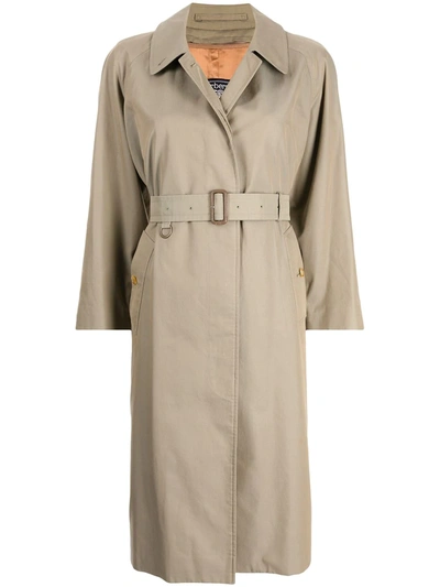 Pre-owned Burberry 1995 Belted-waist Wool Trench Coat In 中性色