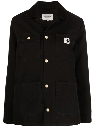 Shop Carhartt Logo Organic Cotton Jacket In 黑色