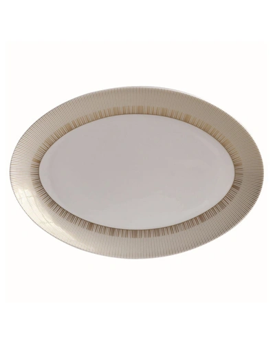 Shop Bernardaud Sol Oval Platter, 15" In White Gold