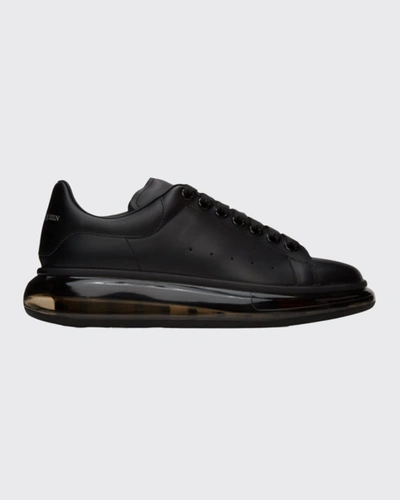 Shop Alexander Mcqueen Men's Oversized Clear-sole Sneakers In Black