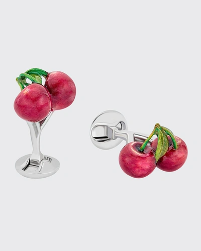 Fils Unique The Pacha Cherry Sterling Silver Cufflinks In Red