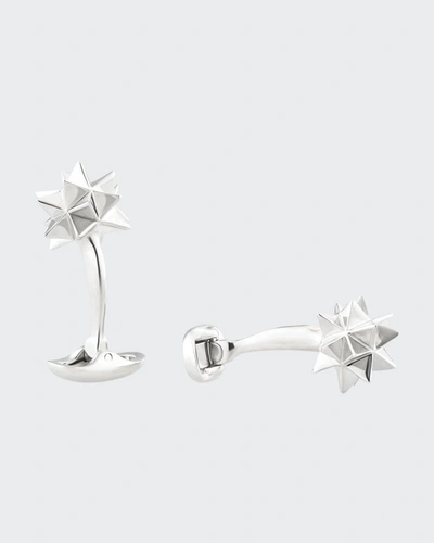 Fils Unique The Icosahedron Sterling Silver Cufflinks In Silver