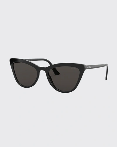 Shop Prada Acetate Cat-eye Sunglasses In Black