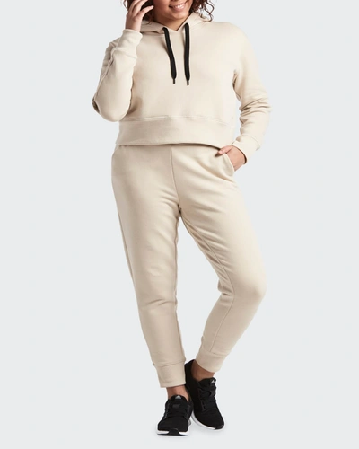 Shop Public Rec Luxe Fleece Cropped Hoodie In Ivory