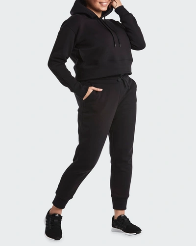 Shop Public Rec Luxe Fleece Cropped Hoodie In Black