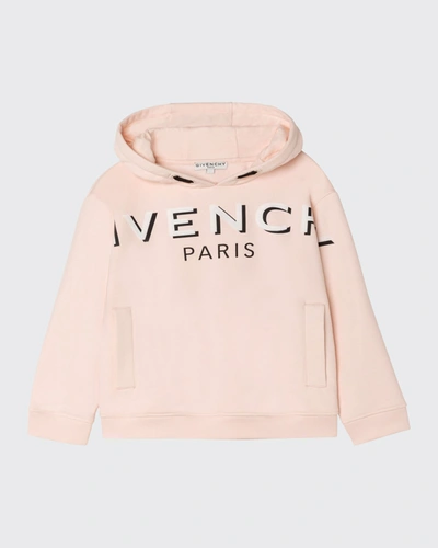 Shop Givenchy Girls' Hooded Sweatshirt With Shadow Logo In 45s Lt Pink
