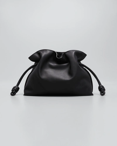 Shop Loewe Flamenco Clutch Bag In Napa Leather With Blind Embossed Anagram In Black