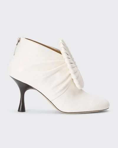 Shop Loewe Pleated Buckle Boot 90 In Soft White