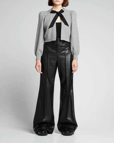 Shop Alice And Olivia Dylan High-waist Faux-leather Pants In Black