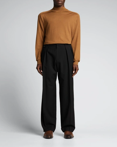 Shop Agnona Wool-blend Mock-neck Sweater In Vicuna