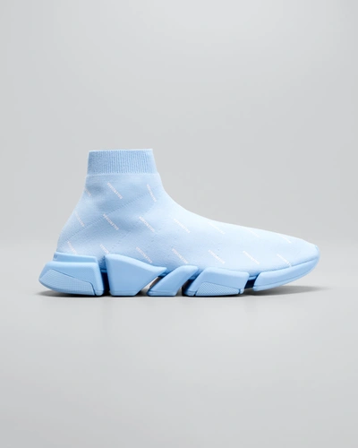 Shop Balenciaga Men's Speed Knit Sock Trainer Sneaker In Noir/ecru
