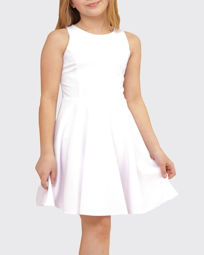 Shop Un Deux Trois Girl's Sleeveless Fit-and-flare Dress In White