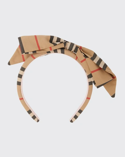 Shop Burberry Girl's Icon Stripe Bow Headband