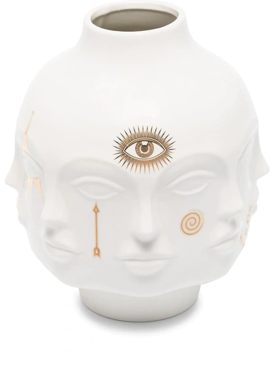 Jonathan Adler White Gilded Dora Maar Vase In Weiss