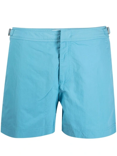 Shop Orlebar Brown Setter Buckle-detail Swim Shorts In Blue