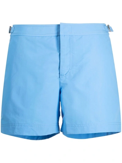 Shop Orlebar Brown Riviera Buckle-detail Swim Shorts In Blau