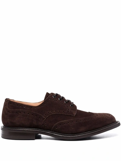 Shop Tricker's Suede Lace-up Shoes In Braun